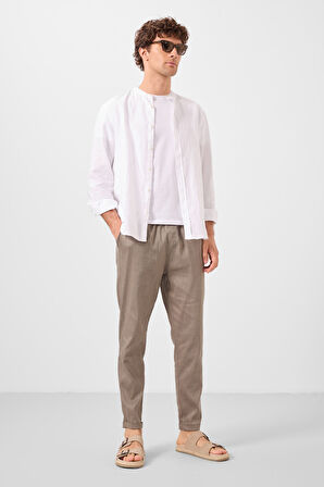 Camel Standart Fit Dokuma Hafif Esnek Chino Erkek Pantolon - 82178