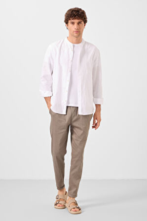 Camel Standart Fit Dokuma Hafif Esnek Chino Erkek Pantolon - 82178