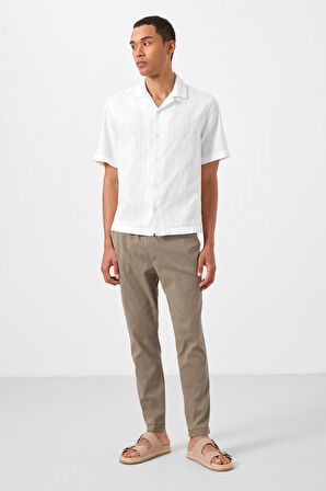 Camel Standart Fit Dokuma Hafif Esnek Chino Erkek Pantolon - 82180