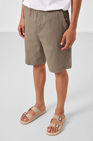 Camel Standart Fit Dokuma Hafif Esnek Chino Erkek Şort - 81291