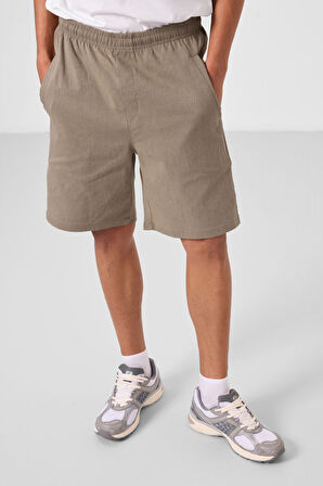 Camel Standart Fit Dokuma Hafif Esnek Chino Erkek Şort - 81292