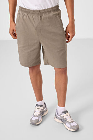 Camel Standart Fit Dokuma Hafif Esnek Chino Erkek Şort - 81292
