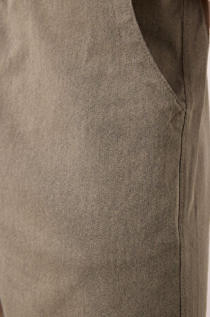Camel Standart Fit Dokuma Hafif Esnek Chino Erkek Şort - 81293