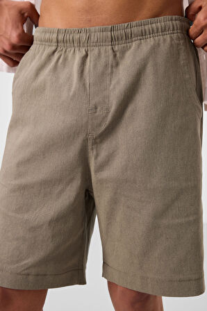 Camel Standart Fit Dokuma Hafif Esnek Chino Erkek Şort - 81293