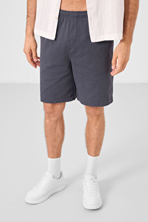 Gri Standart Fit Dokuma Hafif Esnek Chino Erkek Şort - 81293
