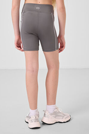 Koyu Gri Esnek Standart Fit Basic Performans Kız Çocuk Tayt - 75189