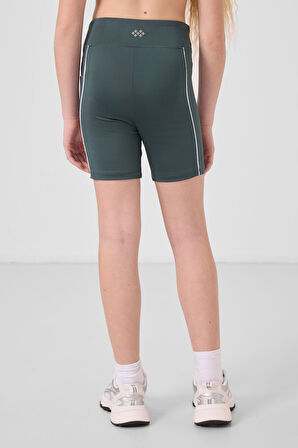 Orman Yeşili Esnek Standart Fit Basic Performans Kız Çocuk Tayt - 75189