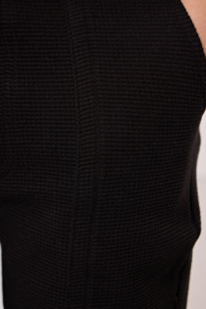 Siyah Pamuklu Yumuşak Dokulu Standart Fit Basic Erkek Çocuk Şort - 11289