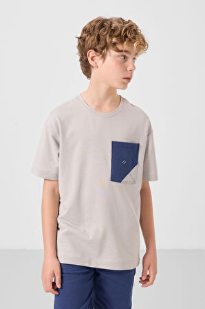 Taş-Parlament Pamuklu Oversize Fit Dokuma Hafif Esnek Chino Erkek Çocuk Şort Takım - 11278