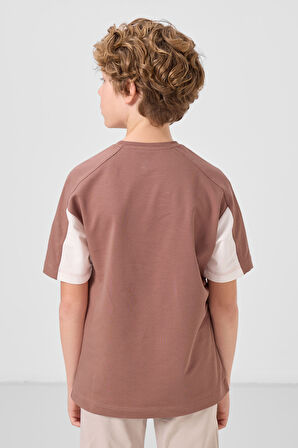 Tarçın Pamuklu Yumuşak Dokulu Oversize Fit Baskılı Erkek Çocuk T-Shirt - 11290