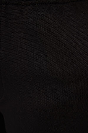 Siyah Pamuklu Yumuşak Dokulu Standart Fit Basic Erkek Çocuk Şort - 11293