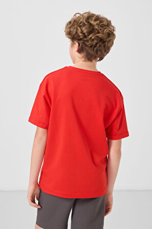 Fiesta Pamuklu Yumuşak Dokulu Oversize Baskılı Erkek Çocuk T-Shirt - 11301