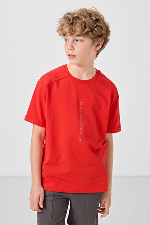 Fiesta Pamuklu Yumuşak Dokulu Oversize Baskılı Erkek Çocuk T-Shirt - 11301