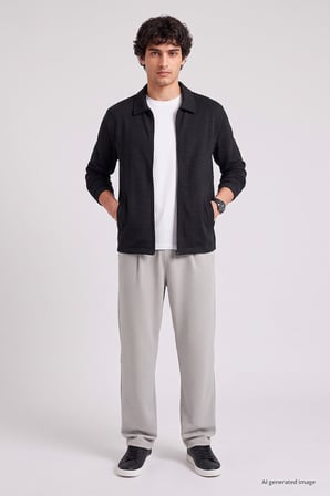 Siyah Rahat Form Erkek Ceket - 88494