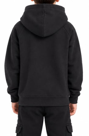 Tommy Life Erkek Garson Çocuk Kapüşonlu Siyah Sweatshirt 11324
