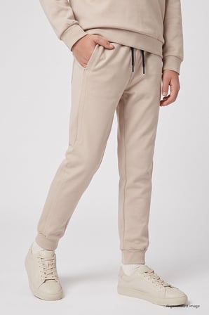 Bej Standart Fit Basic Dikiş Detaylı Erkek Çocuk Eşofman Takım - 11325