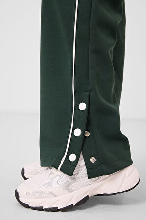 Çam Yeşili Geniş Paça Çıt Çıt Detaylı Kız Çocuk Palazzo Pantolon - 75199