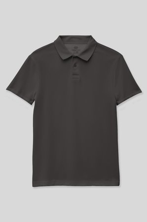 Koyu Gri Polo Yaka Standart Fit Basic Unisex T-Shirt - 11330