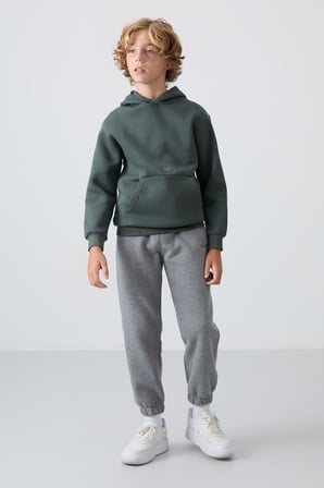 Standart Fit Basic 2li Paket Lacivert-Gri Melanj Erkek Çocuk Eşofman Alt - 11225