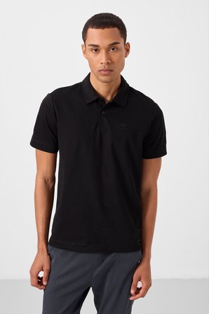 Standart Fit Basic Polo Yaka 2li Paket Siyah-Beyaz Erkek T-Shirt - 87748