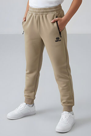 Standart Fit Basic 2li Paket Siyah-Koyu Bej Erkek Çocuk Eşofman Alt - 64042