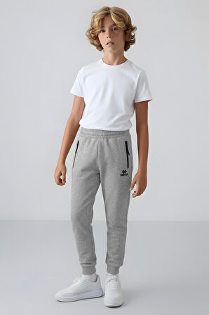 Standart Fit Basic 2li Paket Siyah-Gri Melanj Erkek Çocuk Eşofman Alt - 64042