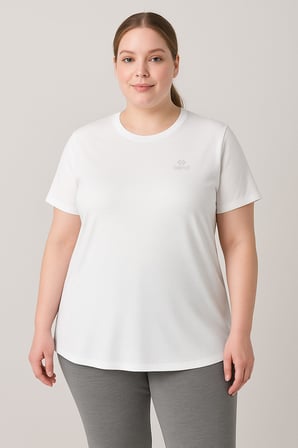 Rahat Form 3lü Paket Siyah-Beyaz-Haki Battal Kadın T-Shirt - 97308
