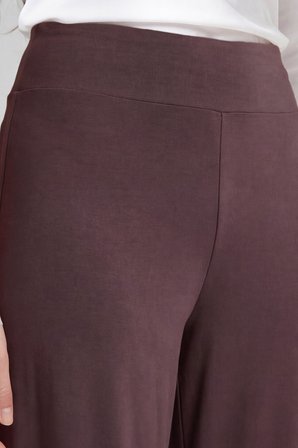 Kahverengi Comfort Fit Geniş Paça Korsajlı Palazzo Kadın Pantolon - 94681
