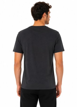 Tommy Life Erkek Siyah Bisiklet Yaka Tshirt