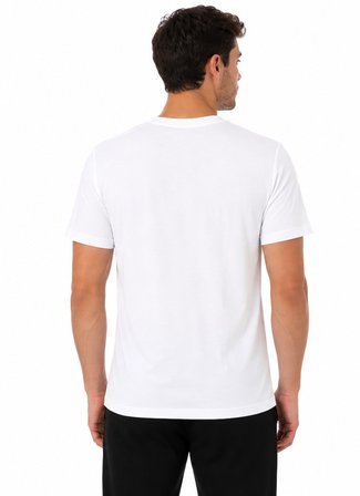 Tommy Life Erkek Beyaz Bisiklet Yaka Tshirt
