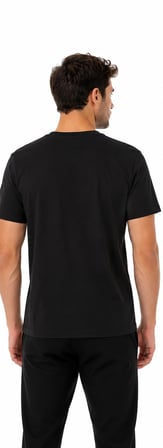 Tommy Life Erkek Siyah Bisiklet Yaka Tshirt 88497