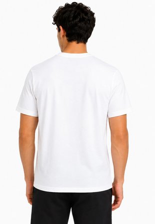 Tommy Life Beyaz Erkek Bisiklet Yaka Tişört 88501