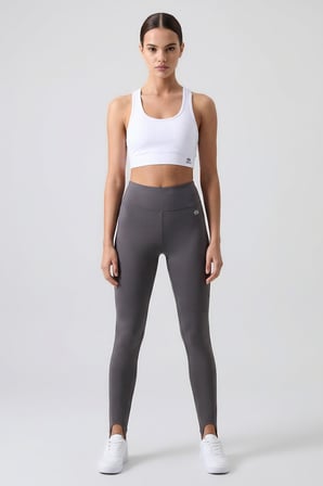 Koyu Gri Standart Fit Esnek Spor Performans Kadın Topuklu Tayt - 94685