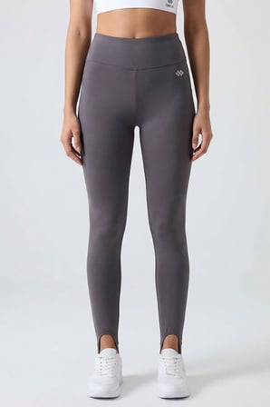 Koyu Gri Standart Fit Esnek Spor Performans Kadın Topuklu Tayt - 94685