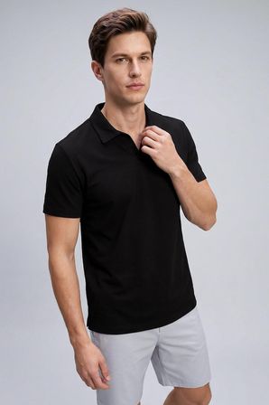Rahat Form Polo Yaka 3lü Paket Siyah-Haki-Ekru Erkek T-Shirt - 88496