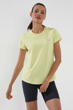 Standart Kalıp O Yaka 2li Paket İndigo-Limon Kadın T-Shirt - 97144