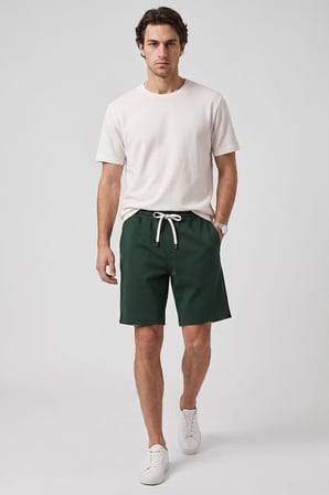 Çam Yeşil Standart Fit Basic Arka Cepli Erkek Şort - 81314