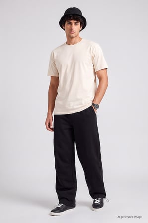 Siyah Lastikli Erkek Baggy Eşofman Alt - 82200