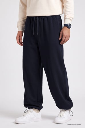 Lacivert Lastikli Erkek Baggy Eşofman Alt - 82200