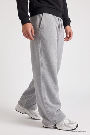 Gri Melanj Lastikli Erkek Baggy Eşofman Alt - 82200