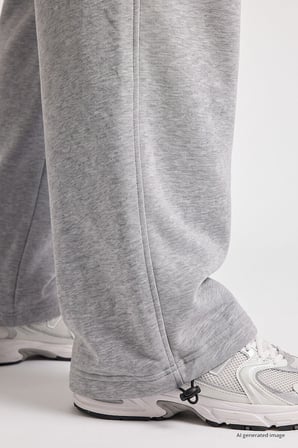 Gri Melanj Lastikli Erkek Baggy Eşofman Alt - 82200