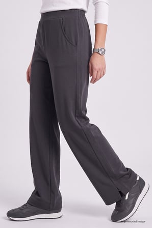 Koyu Gri Geniş Paça Pileli Kadın Pantolon - 94688