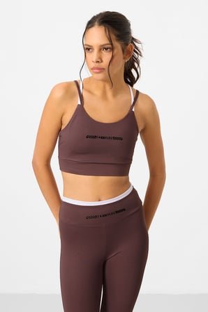 Kahverengi Esnek Standart Fit Performans Kadın Tayt Takım - 95333