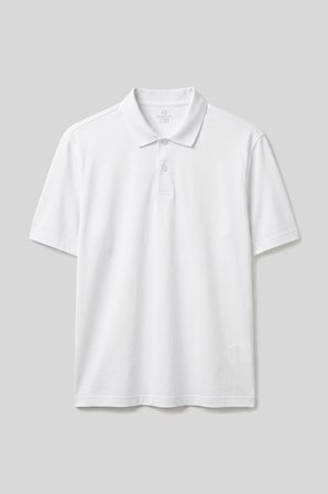 Beyaz Polo Yaka Büyük Beden Battal Erkek T-Shirt - 88511