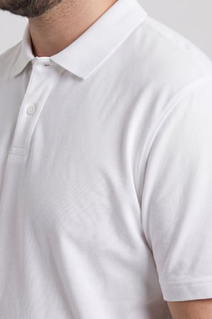Beyaz Polo Yaka Büyük Beden Battal Erkek T-Shirt - 88511
