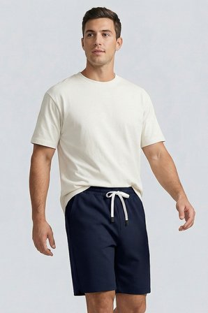 Standart Fit 3lü Paket Siyah-Lacivert-Ekru Erkek Şort - 81314