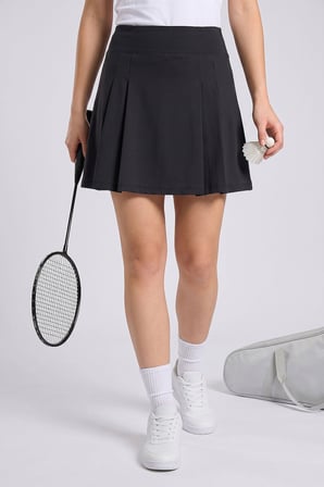 Siyah Sıkılaştırıcı Yüksek Bel Kadın Tenis Etek - 94690