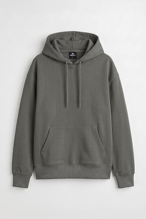 Haki Standart Kapüşonlu Kanguru Cepli Basic Kadın Sweatshirt - 97321