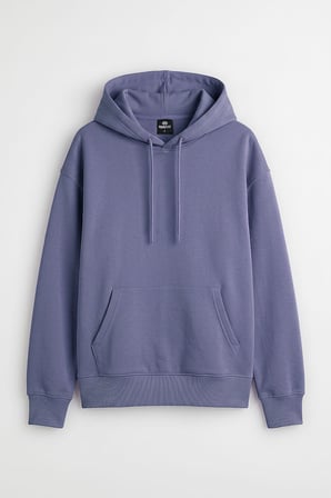 Eflatun Standart Kapüşonlu Kanguru Cepli Basic Kadın Sweatshirt - 97321