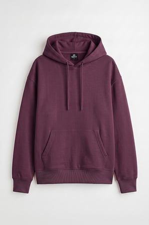 Soft Vişne Standart Kapüşonlu Kanguru Cepli Basic Kadın Sweatshirt - 97321